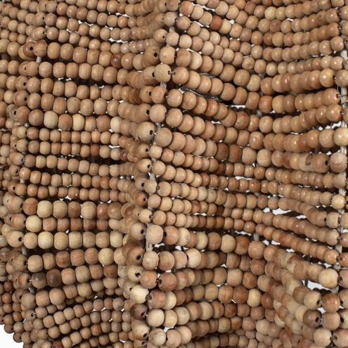 Kauri 5 Light 29.5 inch Natural Wooden Beads and Antique Brass Pendant Ceiling Light