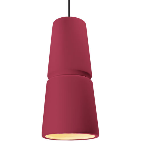 Radiance Collection 1 Light 8 inch Polished Chrome and Cerise and Black Pendant Ceiling Light