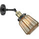 Franklin Restoration Chatham LED 6.25 inch Black Antique Brass Sconce Wall Light in Mercury Glass, Franklin Restoration