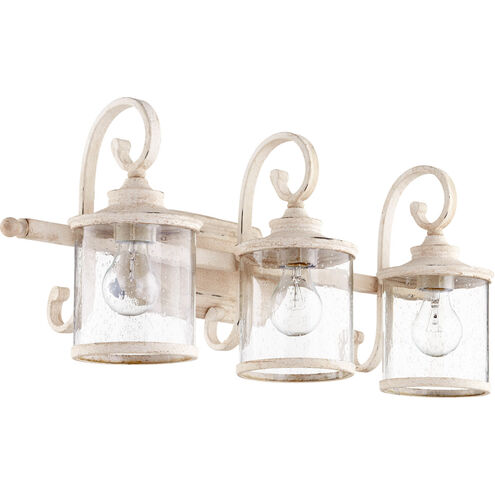 San Miguel 3 Light 26.75 inch Persian White Vanity Light Wall Light, Clear Seeded