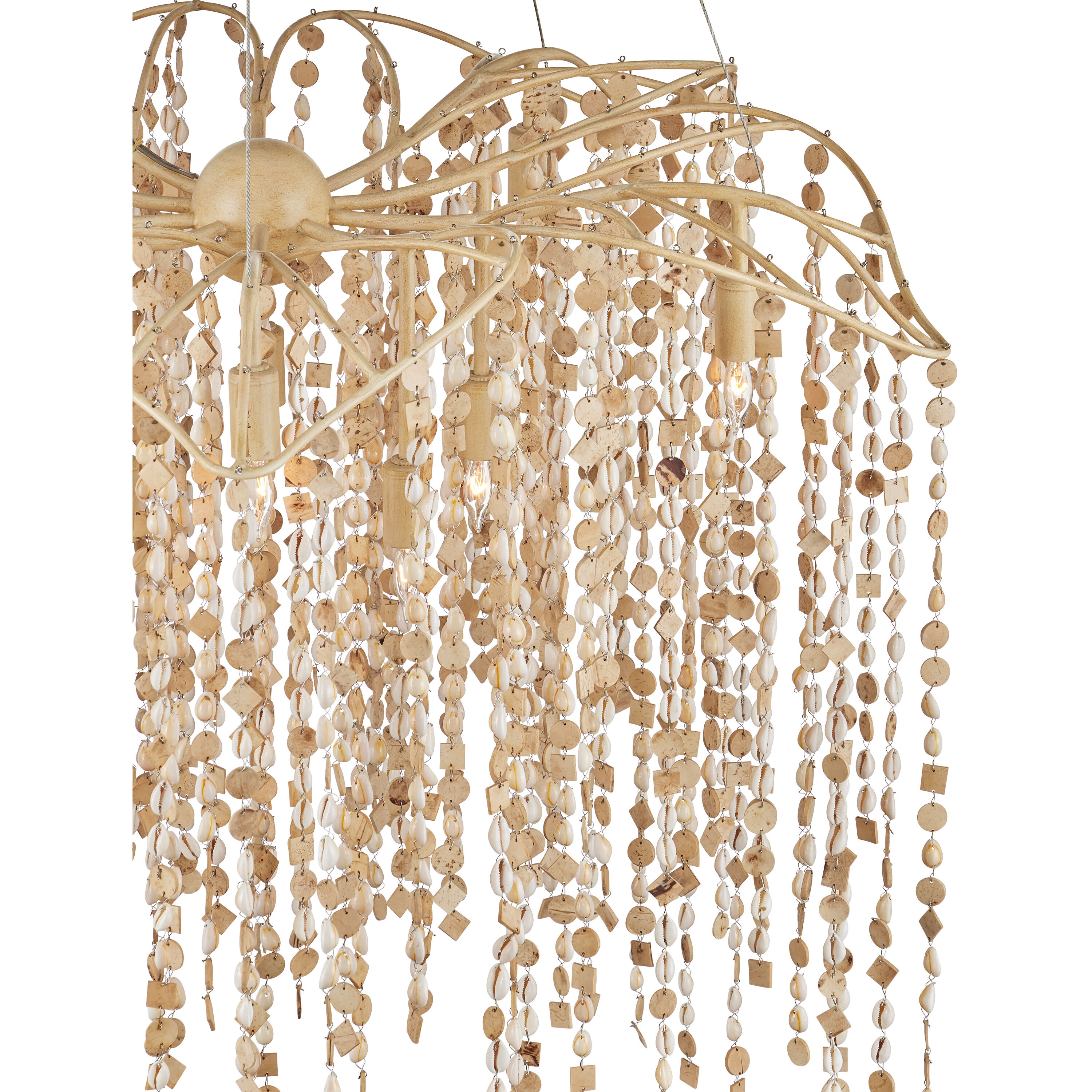 Kealia 10 Light 36 inch Natural/Coco Cream Chandelier Ceiling Light, Large