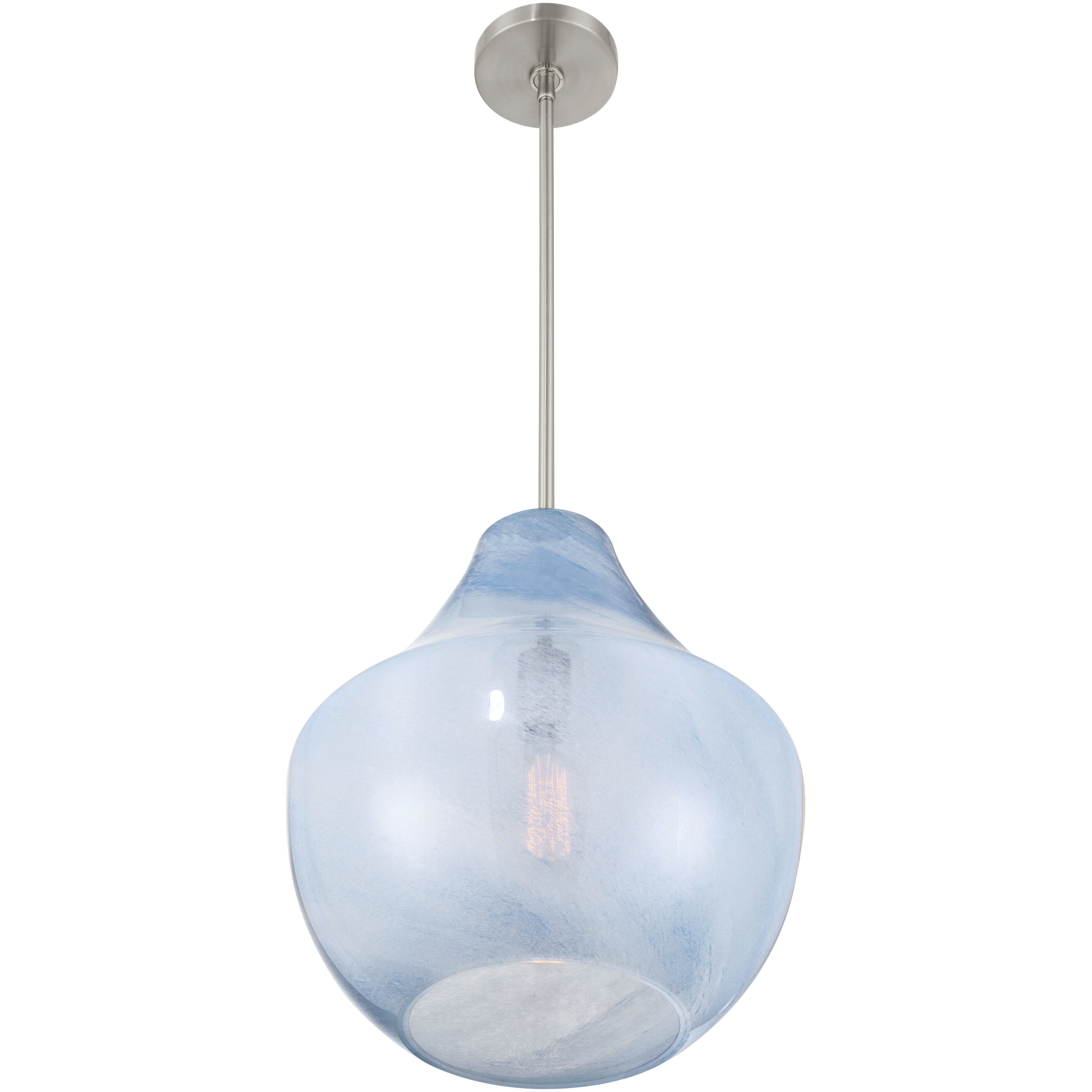 Pacific 1 Light 14 inch Brushed Nickel Pendant Ceiling Light