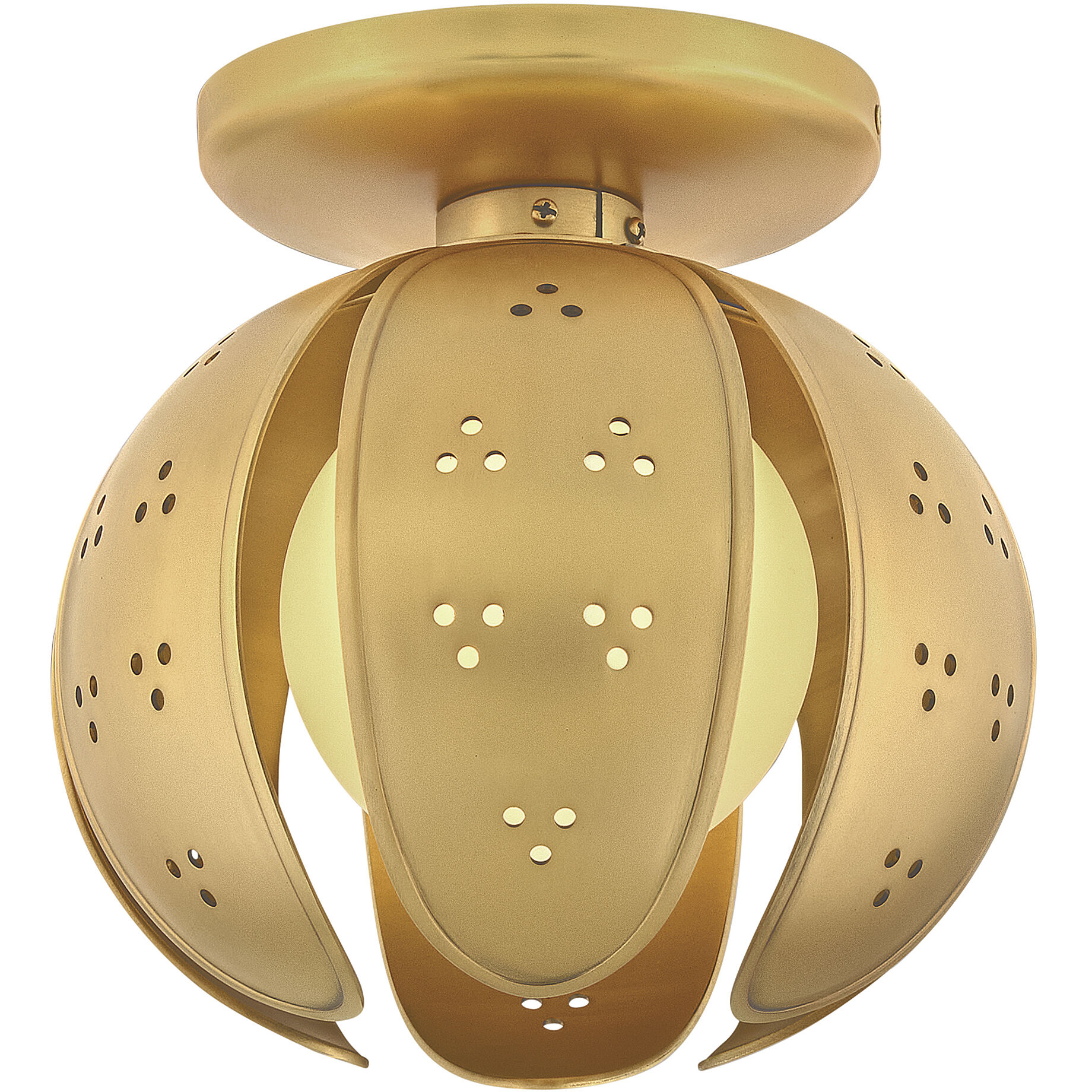 Anthos 1 Light 9 inch Unlacquered Brass Semi-Flush Mount Ceiling Light