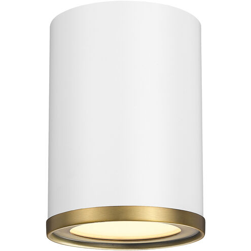 Arlo 1 Light 5.25 inch Matte White and Rubbed Brass Flush Mount Ceiling Light