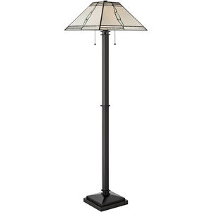 Evelyn 64 inch 60.00 watt Tiffany Bronze Floor Lamp Portable Light