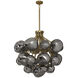 Dionis 27 Light 40 inch Brushed Gold with Smoked Chandelier Ceiling Light, Round