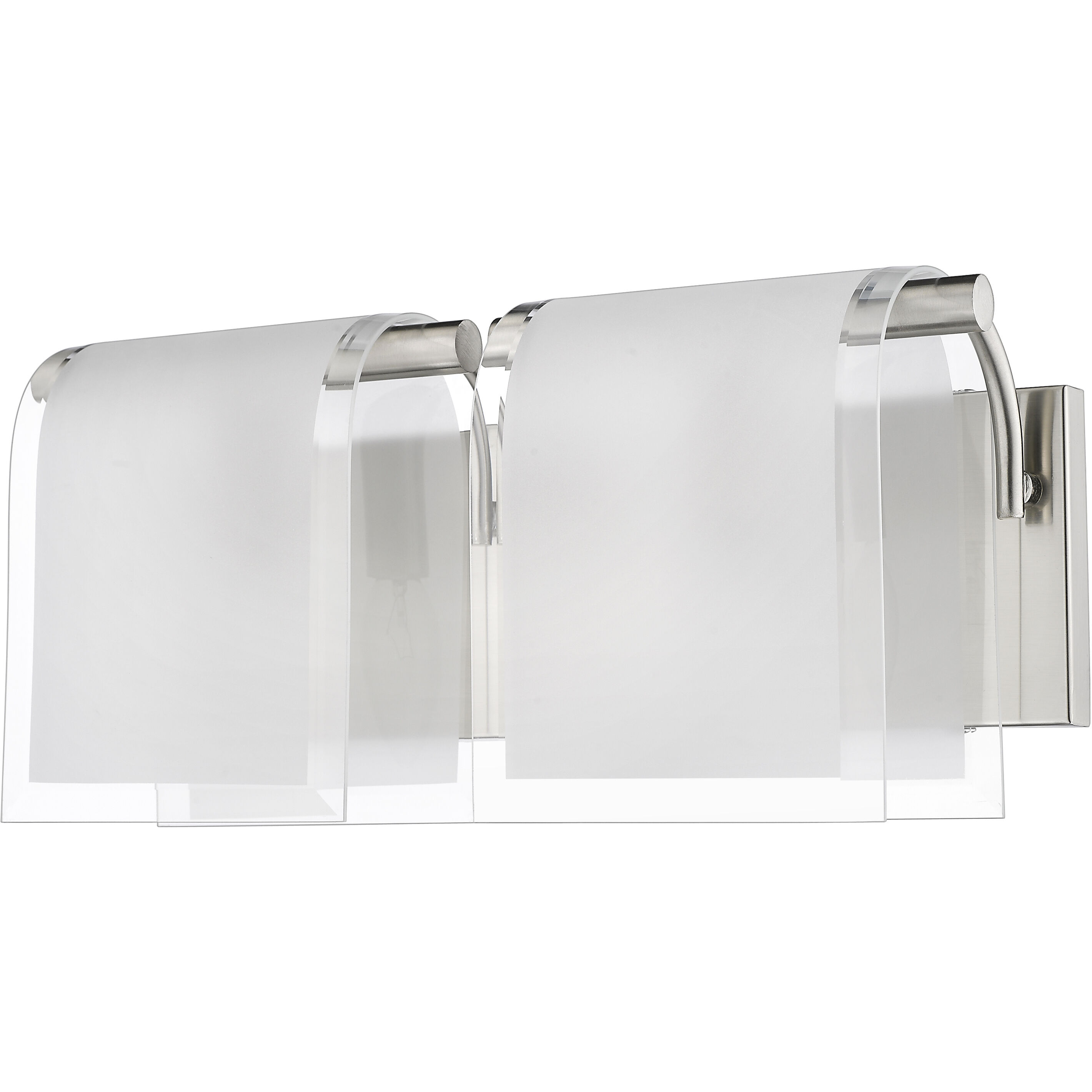 Zephyr 2 Light 15.33 inch Brushed Nickel Vanity Wall Light