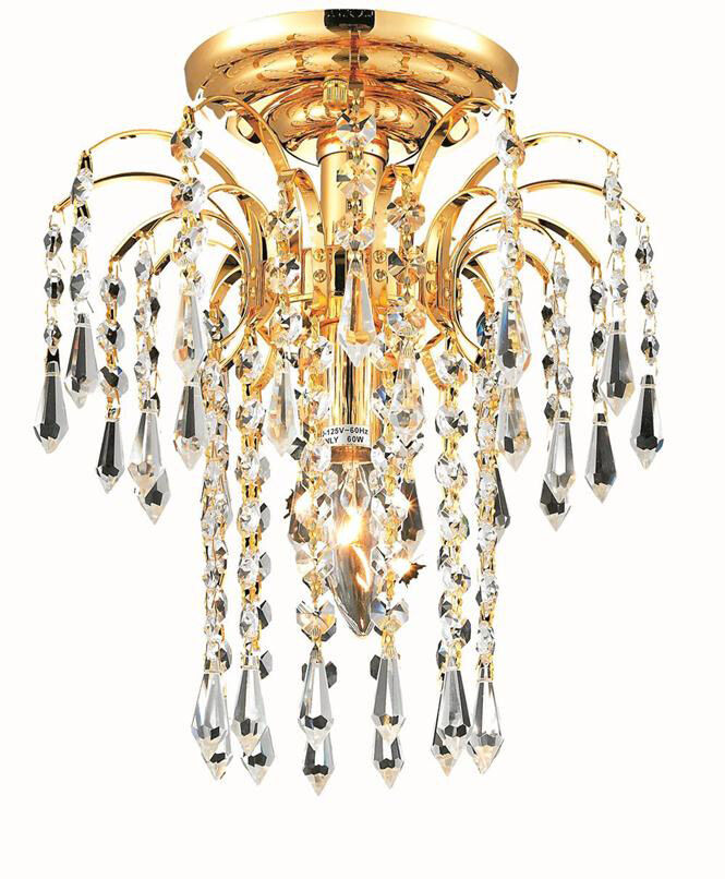 Falls 1 Light 9 inch Gold Flush Mount Ceiling Light in Royal Cut