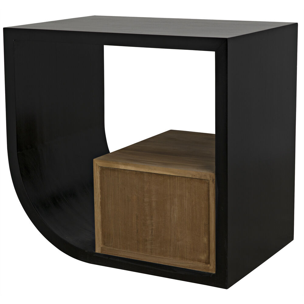 Burton 30 X 28 inch Hand Rubbed Black Side Table, Right