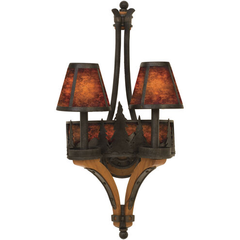 Aspen 2 Light 12 inch Natural Iron Wall Sconce Wall Light