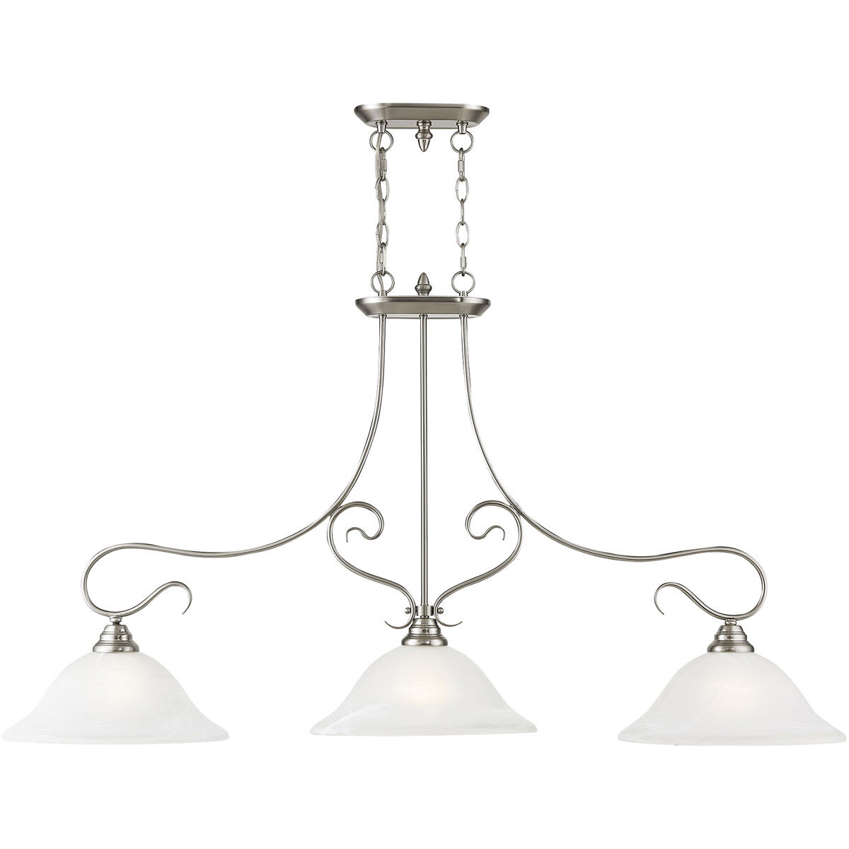 Coronado 3 Light 50 inch Brushed Nickel Island Ceiling Light