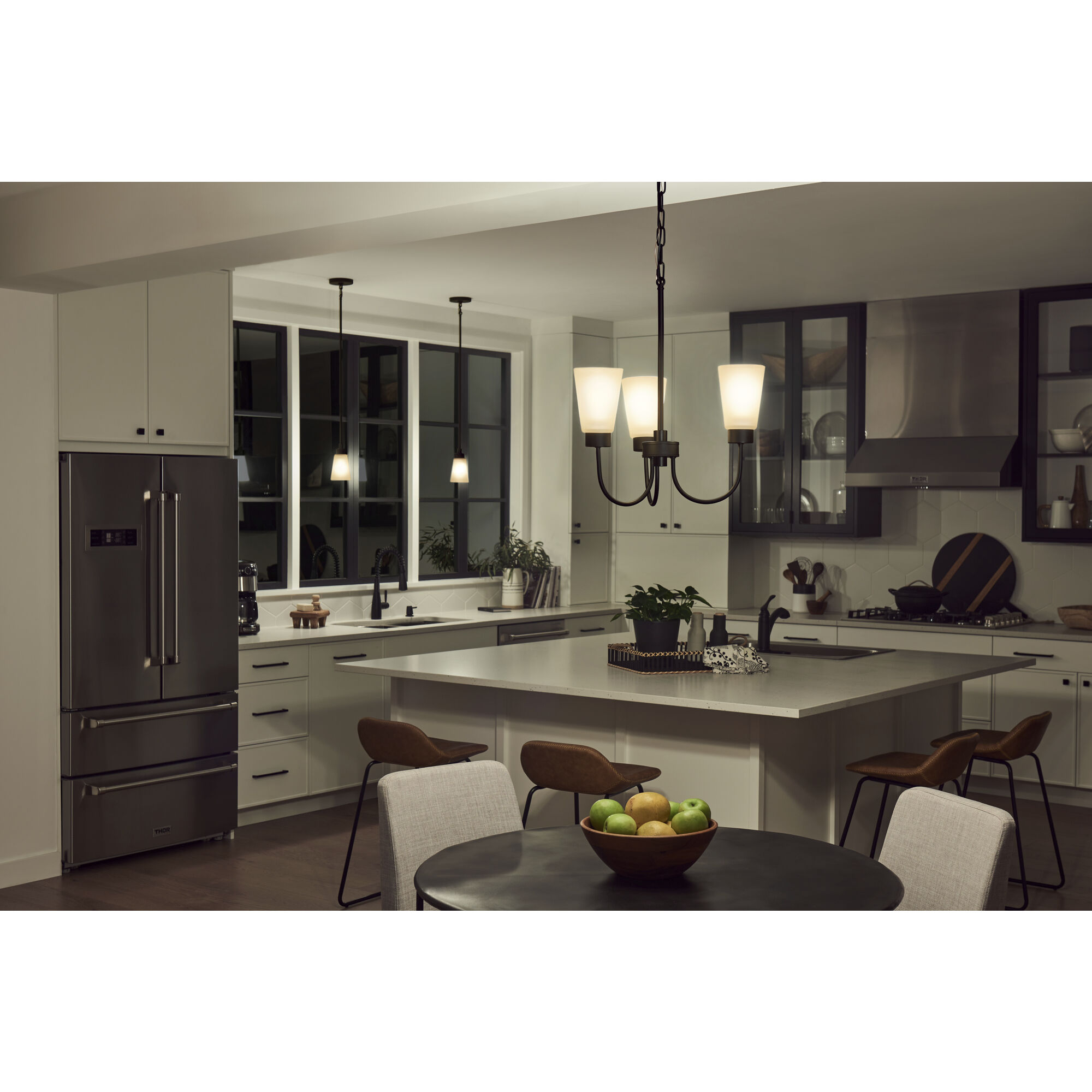 Erma 3 Light Olde Bronze Chandelier Ceiling Light, Small, 1 Tier