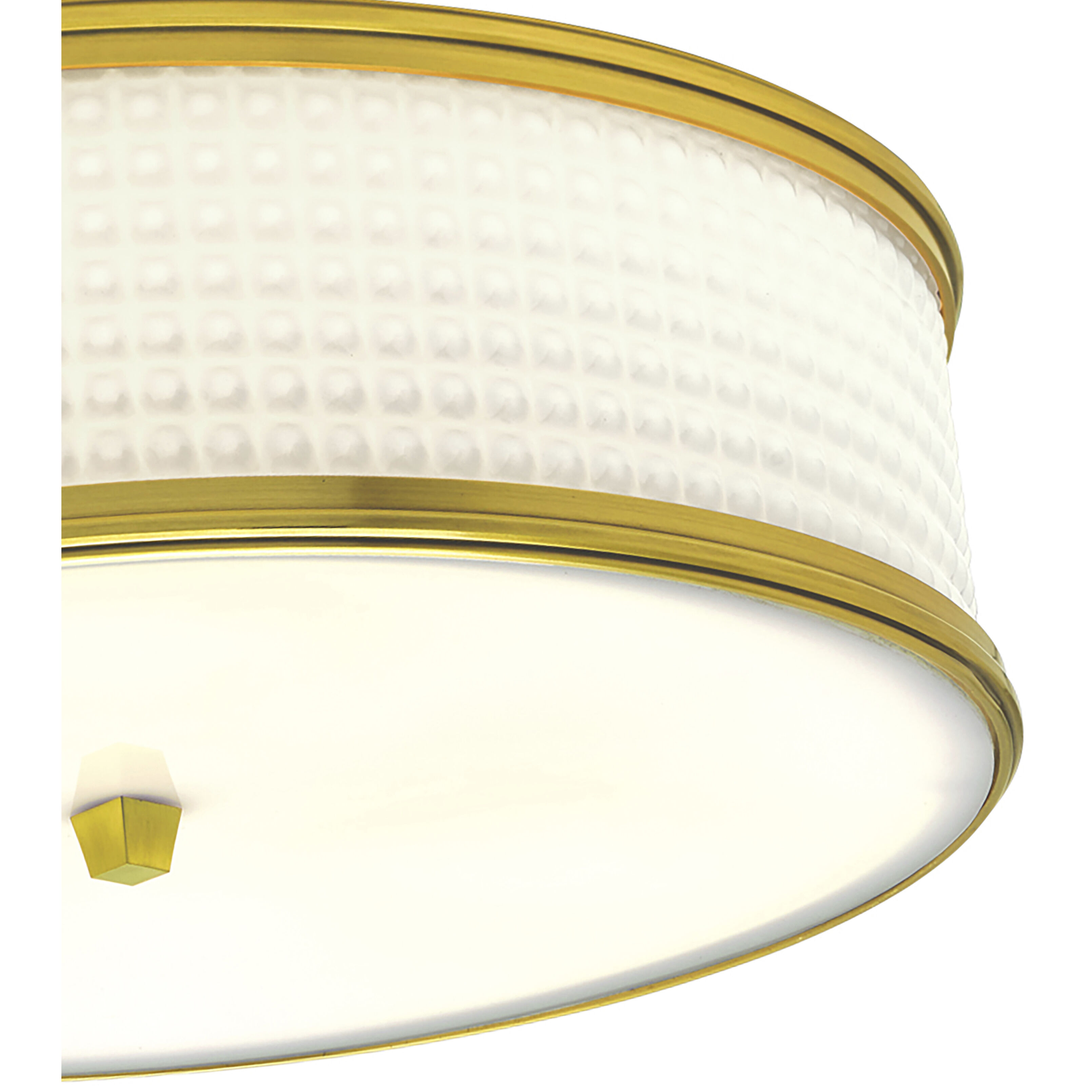 Prism 3 Light 16.75 inch Satin Brass Flush Mount Ceiling Light