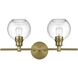 Collier 2 Light 19 inch Satin Gold Bath Sconce Wall Light