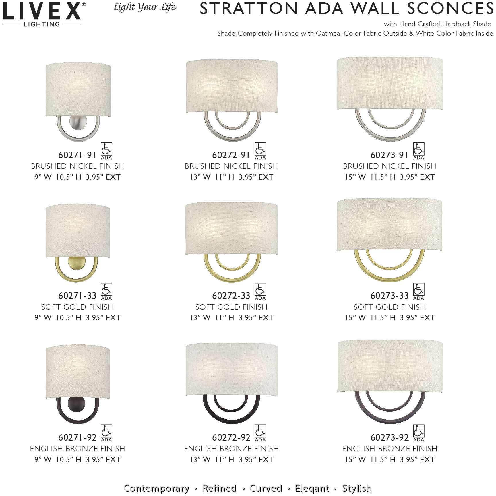 Stratton 2 Light 13 inch Soft Gold ADA Wall Sconce Wall Light