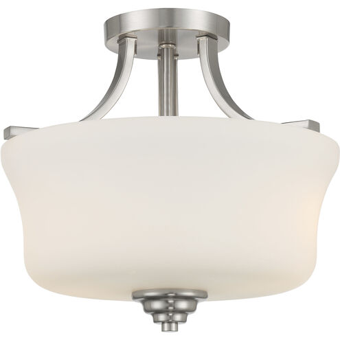 Shyloh 2 Light 13 inch Brushed Nickel Semi Flush Ceiling Light