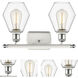 Ballston Cindyrella 2 Light 16 inch White and Polished Chrome Bath Vanity Light Wall Light in Incandescent, Clear Glass
