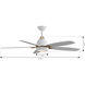 Soreno 52 inch Alabaster White/Brushed Brass with Alabaster White Blades Ceiling Fan