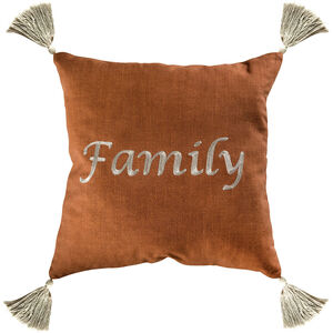 Family 20 X 0 inch Dark Toffee/Grey Pillow Cover