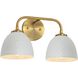 Shepard 2 Light 15.5 inch Modern Brass Vanity Light Wall Light in Matte White
