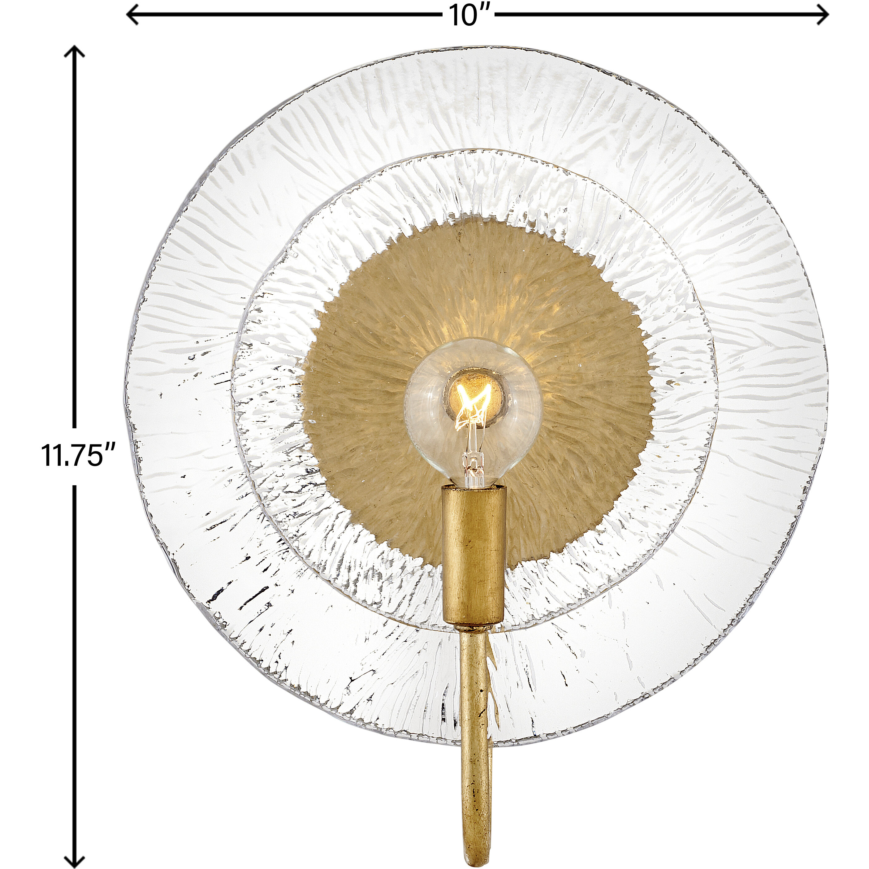 Rene LED 10 inch Distressed Brass ADA Sconce Wall Light