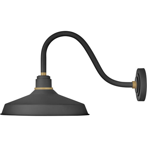 Foundry Classic Outdoor Barn Light in Textured Black, Gooseneck