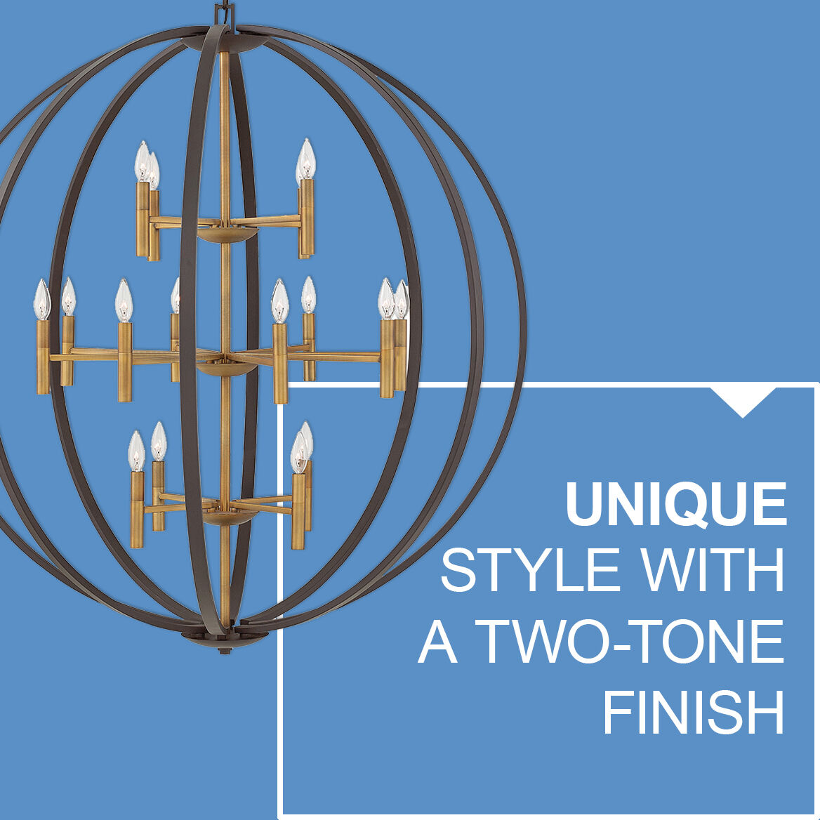 Euclid 16 Light 44 inch Spanish Bronze with Heirloom Brass Indoor Chandelier Ceiling Light