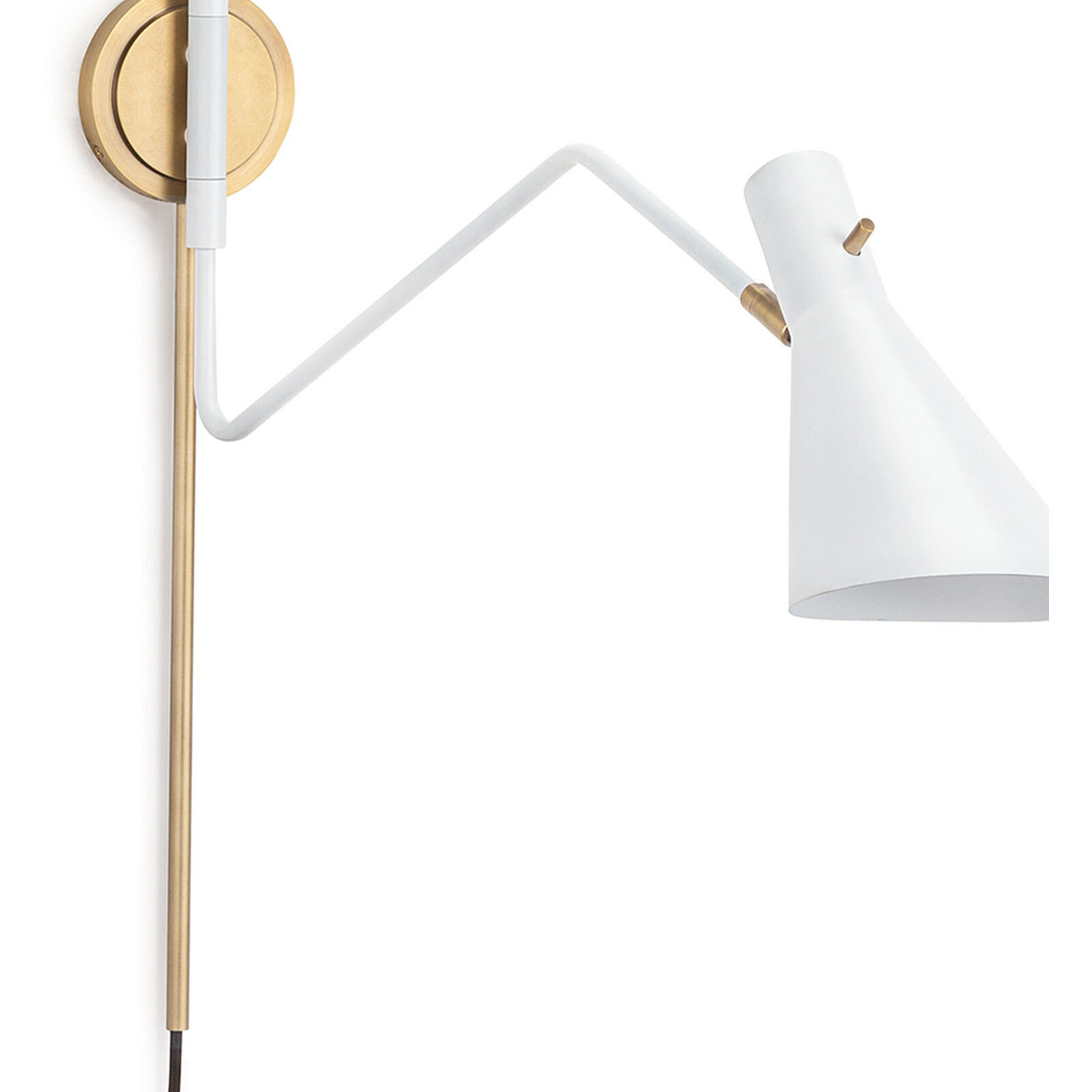 Spyder 2 Light 5.75 inch White and Natural Brass Wall Sconce Wall Light