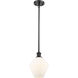 Ballston Cindyrella LED 8 inch Matte Black Mini Pendant Ceiling Light in Matte White Glass