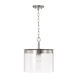 Mason 1 Light 13.25 inch Brushed Nickel Semi-Flush Mount Ceiling Light, Convertible Dual Mount