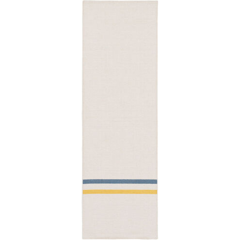 Colton 96 X 30 inch Ivory, Saffron, Dark Blue Rug