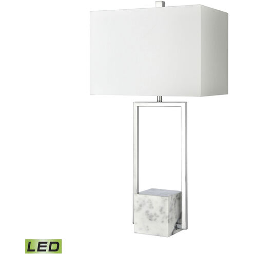 Dunstan Mews 31 inch 9 watt Chrome with White Table Lamp Portable Light