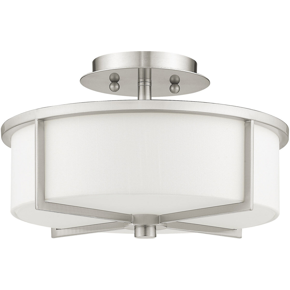 Wesley 2 Light 13 inch Brushed Nickel Semi-Flush Mount Ceiling Light