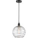 Edison Athens Deco Swirl LED 10 inch Matte Black Mini Pendant Ceiling Light