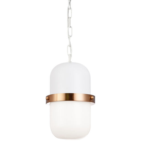 Tillie 1 Light 7.13 inch White Pendant Ceiling Light in White and Opal Glass