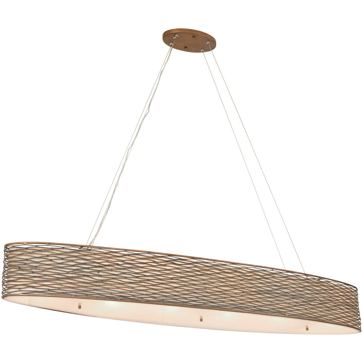 Flow 6 Light 48 inch Hammered Ore Linear Pendant Ceiling Light