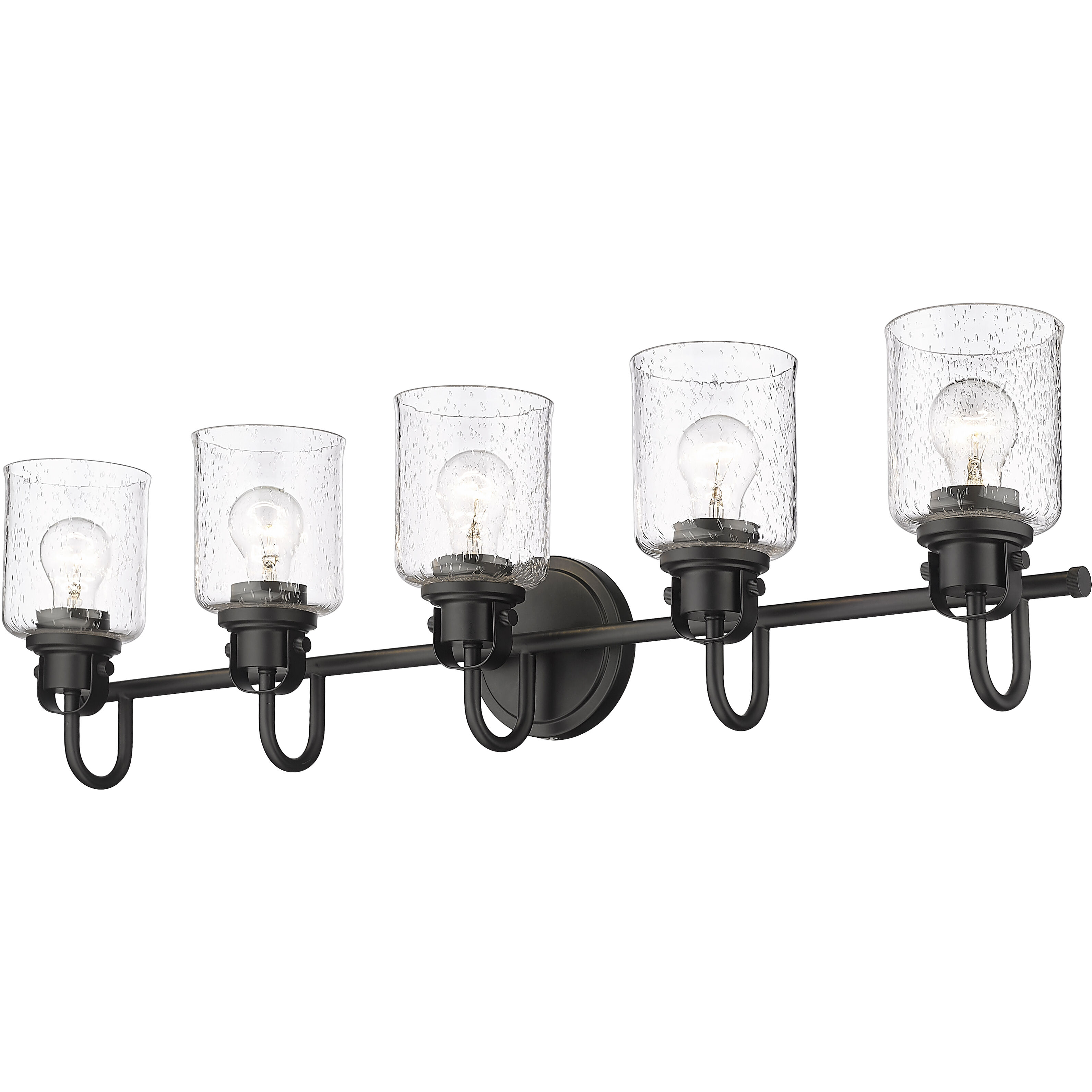 Kinsley 5 Light 35 inch Matte Black Vanity Wall Light