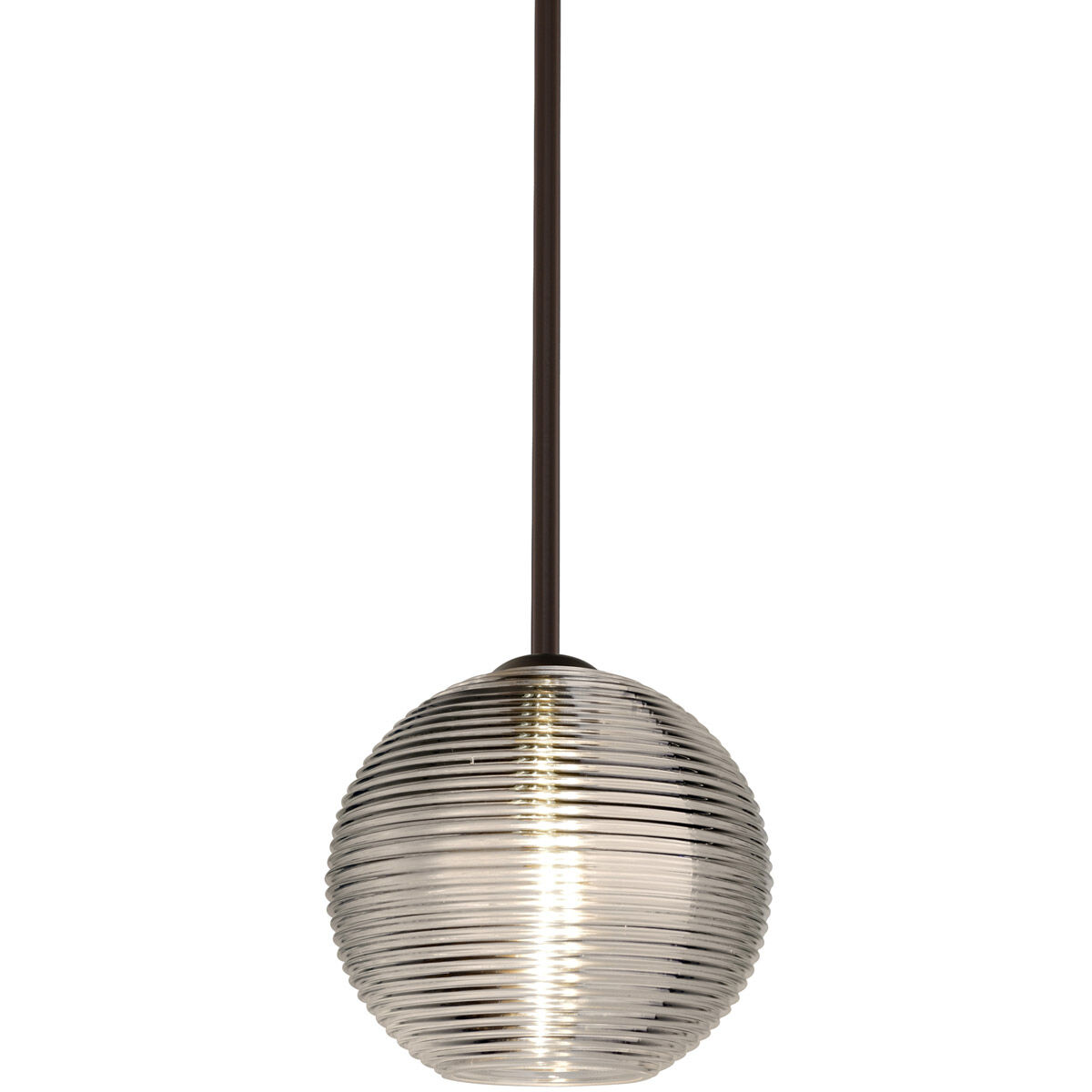 Kristall 8 LED Bronze Stem Pendant Ceiling Light in Smoke Glass