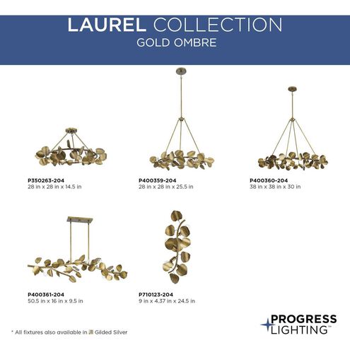Laurel 6 Light 28 inch Gold Ombre Semi-Flush Mount Ceiling Light, Design Series