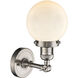 Franklin Restoration Beacon 1 Light 6 inch Brushed Satin Nickel Sconce Wall Light in Matte White Glass, Franklin Restoration