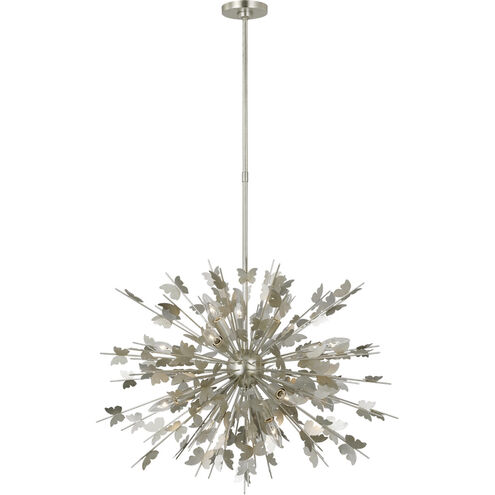 Julie Neill Farfalle LED 30 inch Burnished Silver Leaf Chandelier Ceiling Light, Medium