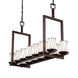 Wire Glass 14 Light 13 inch Matte Black Chandelier Ceiling Light in Grid with Clear Bubbles, 9800 Lm LED