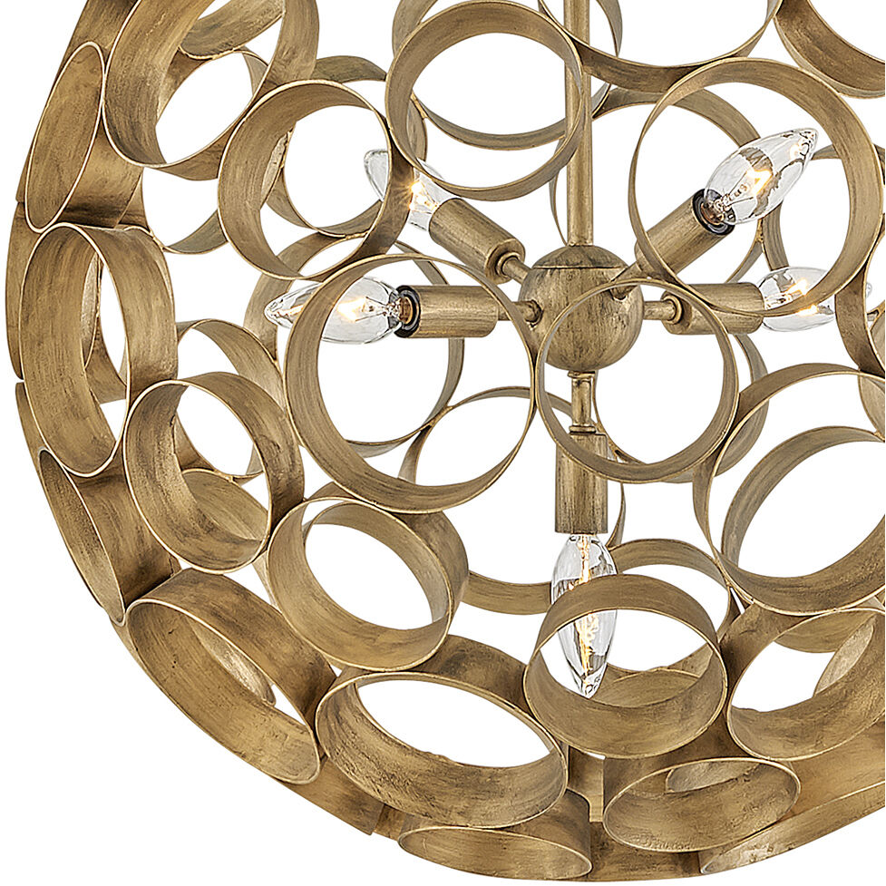 Centric LED 22 inch Burnished Gold Chandelier Ceiling Light, Orb