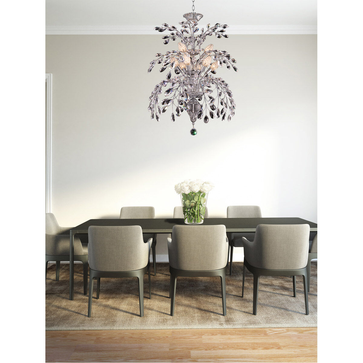 Kingston 9 Light 24 inch Polished Chrome Crystal Chandelier Ceiling Light