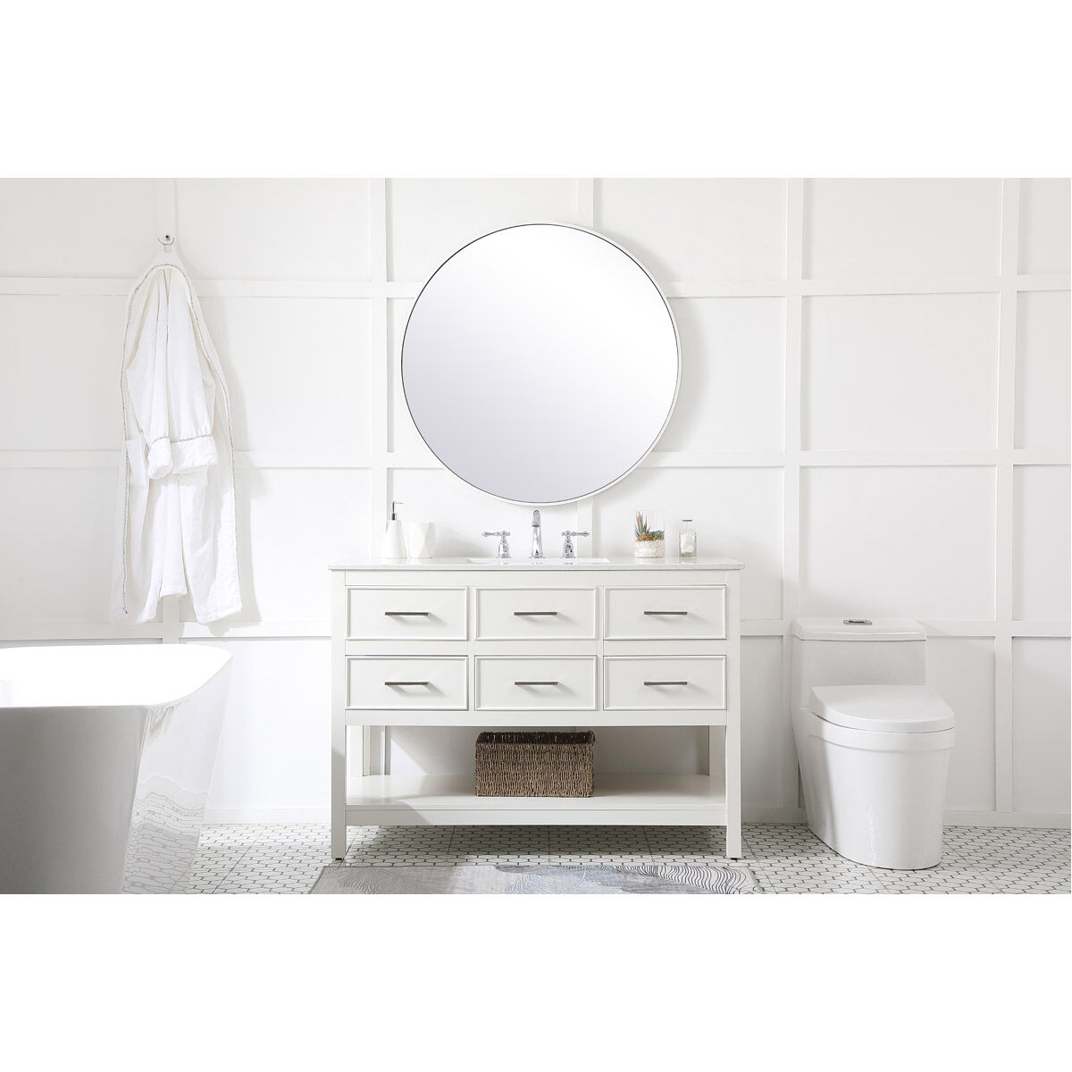 Sinclaire 48 X 22 X 34 inch White Vanity Sink Set