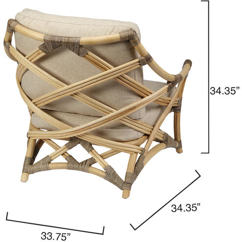 Dune Matte Grey & Natural Rattan Lounge Chair