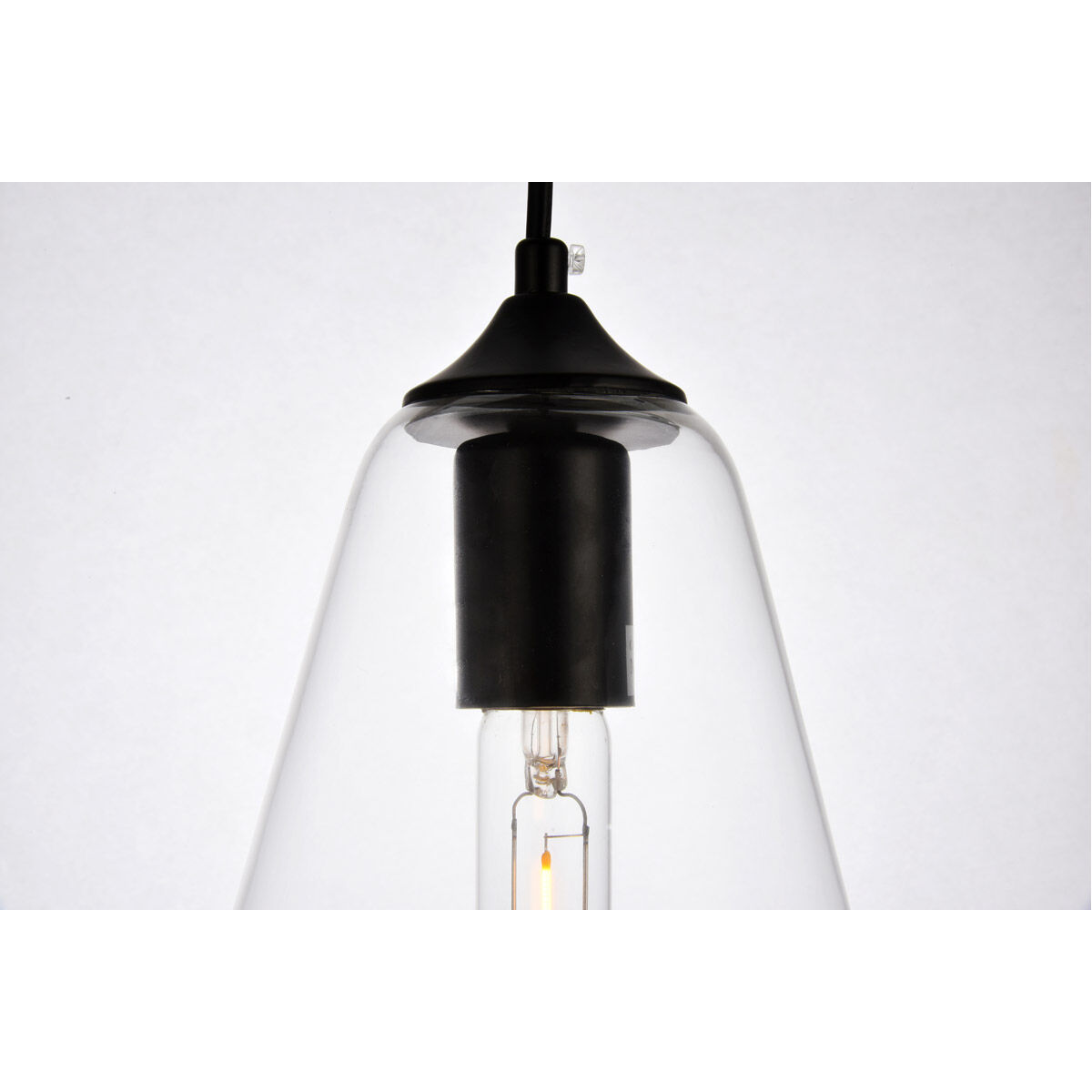 Placido 1 Light 6 inch Black and Clear Pendant Ceiling Light
