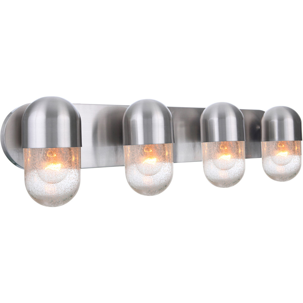 Pill 4 Light 31.38 inch Brushed Polished Nickel Vanity Light Wall Light