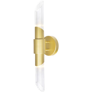 Croissant 2 Light 5 inch Satin Gold Wall Sconce Wall Light