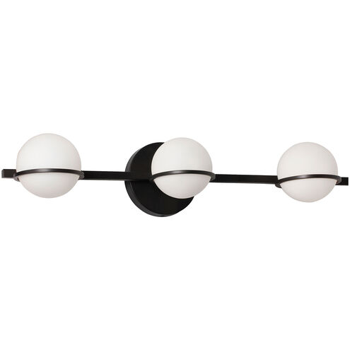 Sofia 3 Light 23 inch Matte Black Vanity Light Wall Light